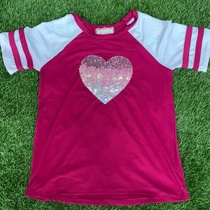 Girls pink heart top